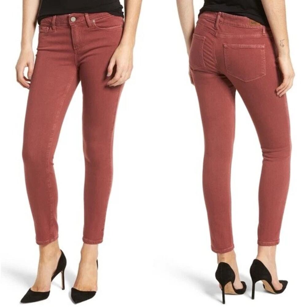 Paige Verdugo Ankle Skinny Jeans Womens 28 Vintage Dark Rose Denim $199 MSRP